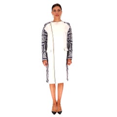 Toga Pulla Archives Wool & Silk Blend Coat With Jacquard Side Panels