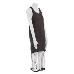 TOGA PULLA black cupra body attached nylon mesh hem midi dress JP1 S