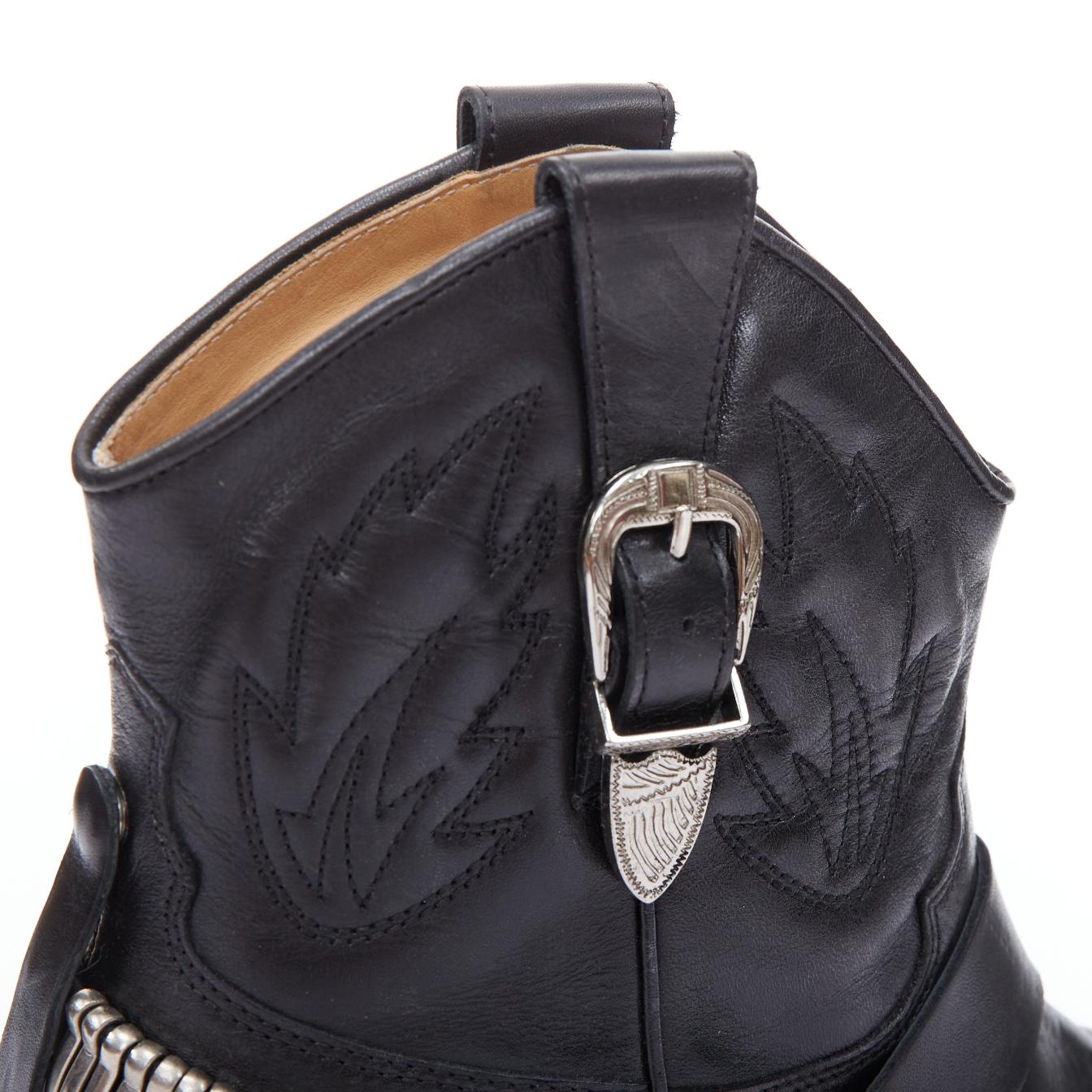 TOGA PULLA nero argento hardware metallo cowboy western stivali EU38 3