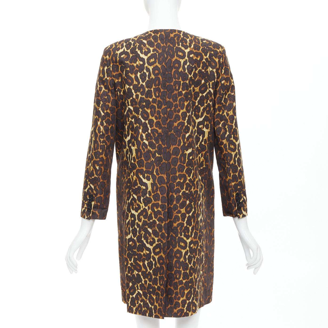 TOGA PULLA brown leopard animal print padded shoulder coat JP1 S For Sale 1