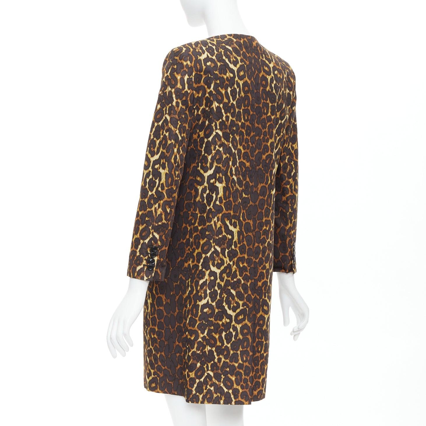TOGA PULLA brown leopard animal print padded shoulder coat JP1 S For Sale 2