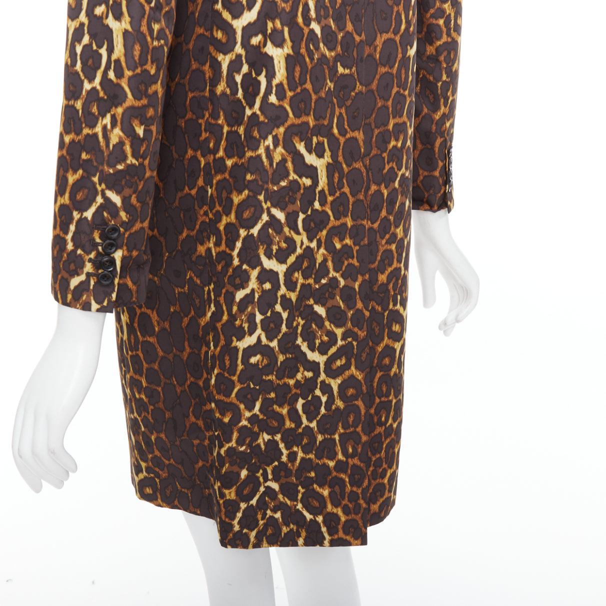 TOGA PULLA brown leopard animal print padded shoulder coat JP1 S For Sale 3