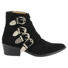 Toga Pulla Buckled Suede Ankle Boots Eu 36 Uk 6 Us 9