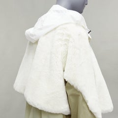 TOGA PULLA white nylon cream faux fur layered deconstructed parka jacket FR36 S