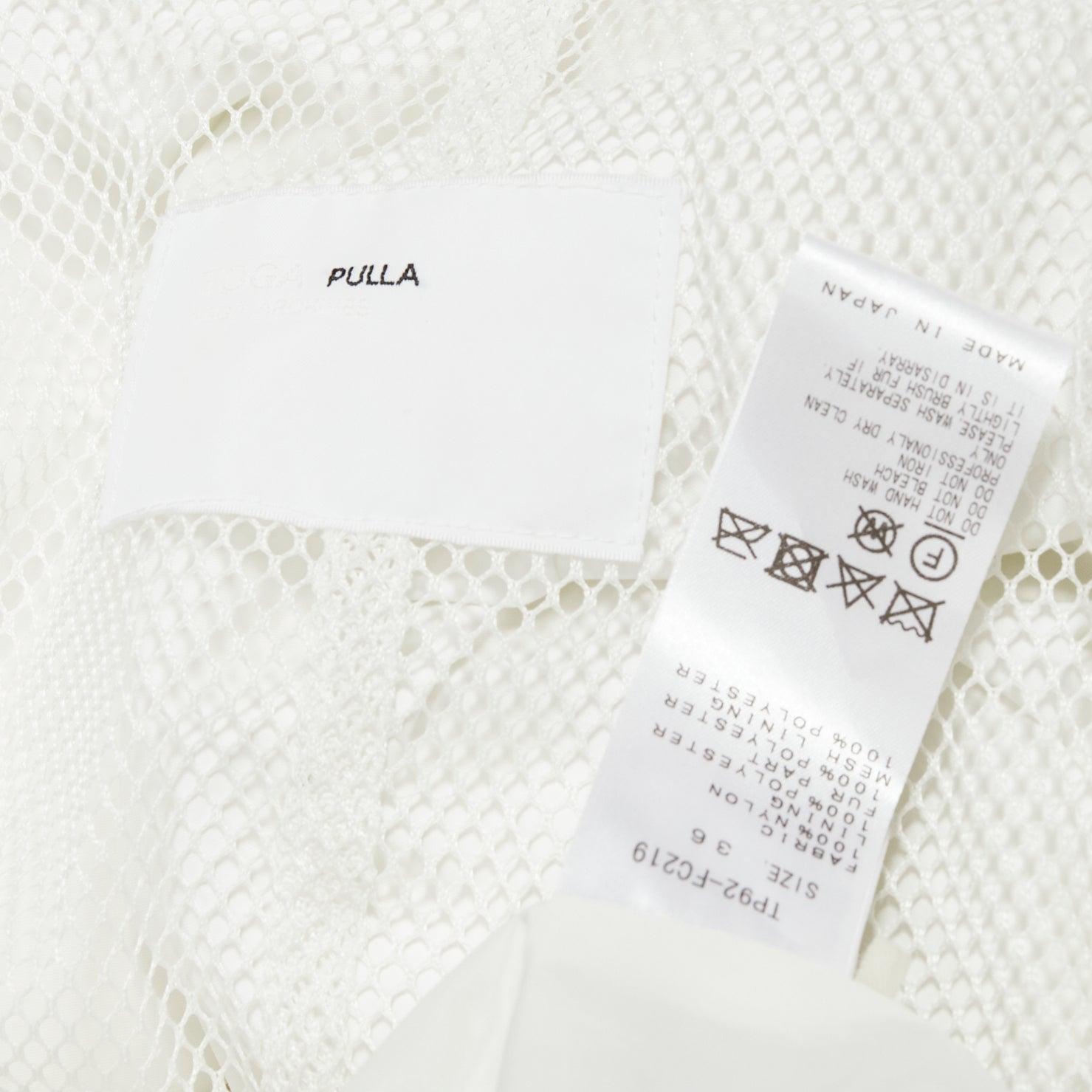 TOGA PULLA white nylon cream faux fur layered deconstructed parka jacket FR36 S For Sale 3