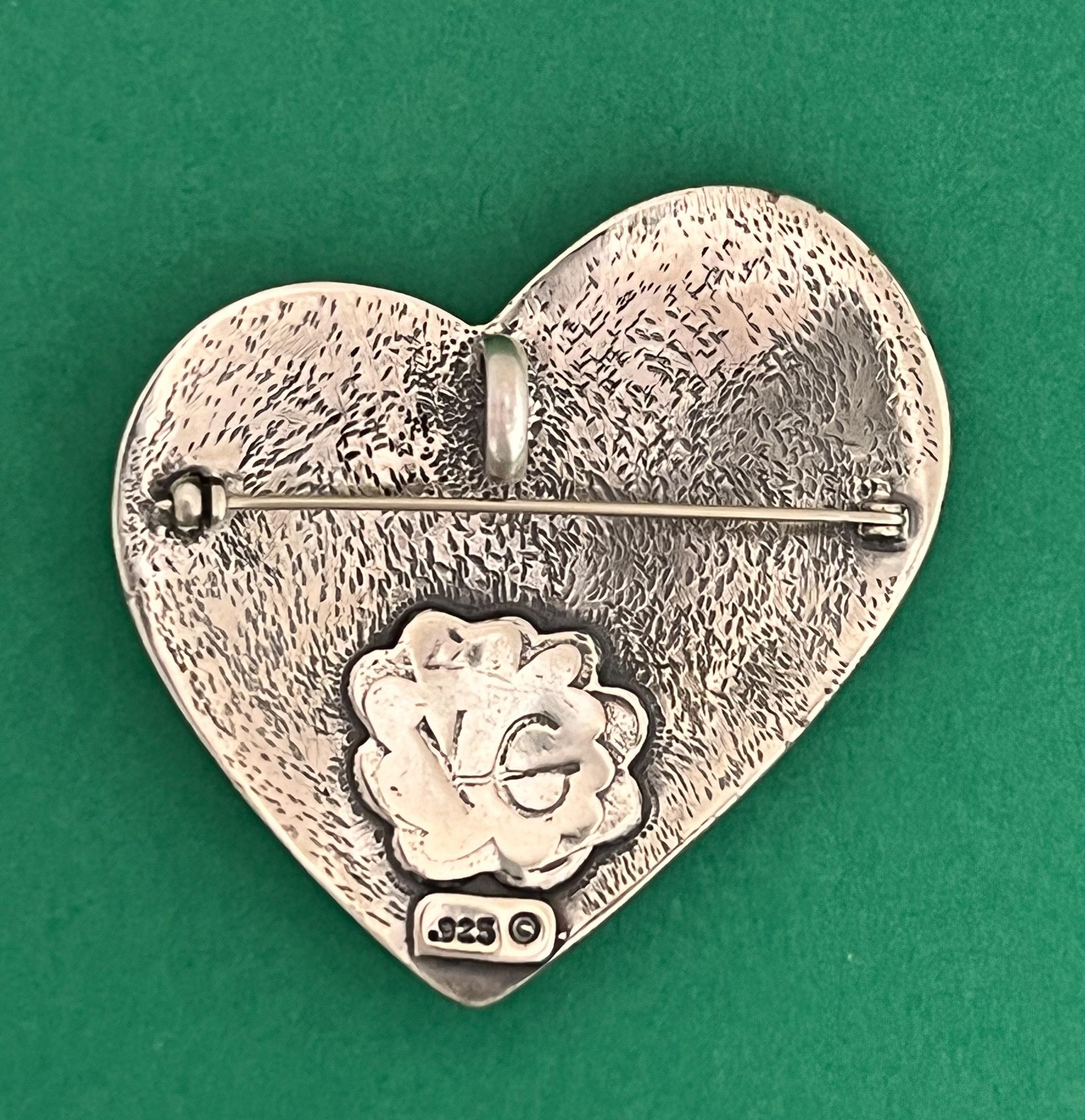 green heart pin