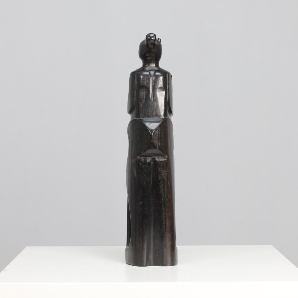 Belgian “Together” – Hand-Carved Wooden Sculpture by Jozef Kets, Belgium, 1971 For Sale