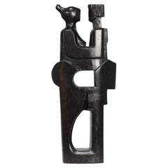 “Together” – Hand-Carved Wooden Sculpture by Jozef Kets, Belgium, 1971