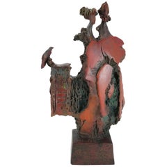 "Together" Painted Terracotta Sculpture by Angelo Minuti