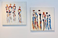 ‘Together’ set of Paintings hand-signed, Oil on Canvas by Calaro