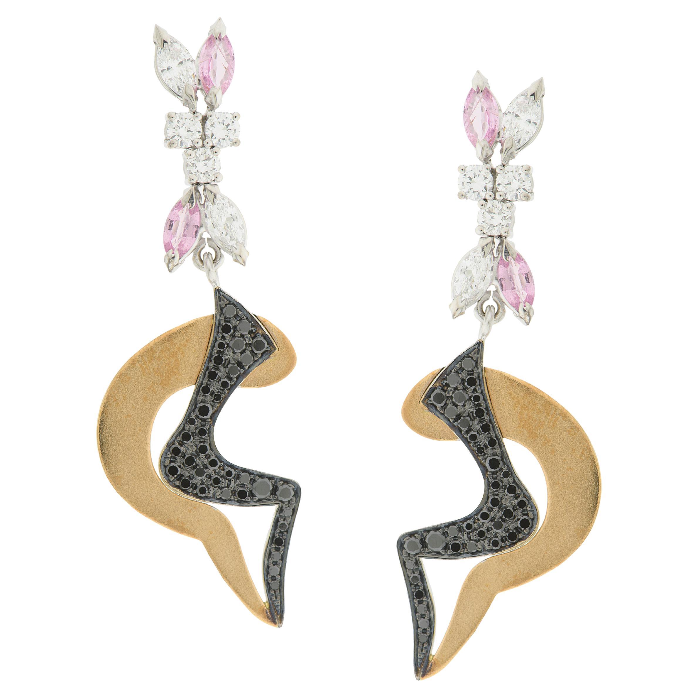 “Togetherness” Love Collection Earrings 18k Gold, Brilliants
Pink Sapphires.