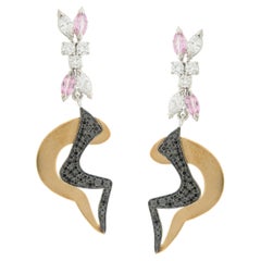 “Togetherness” Love Collection Earrings 18k Gold, Brilliants
Pink Sapphires.