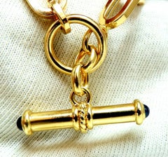 Toggle Bracelet Chain Linked Natural Sapphires 18 Karat