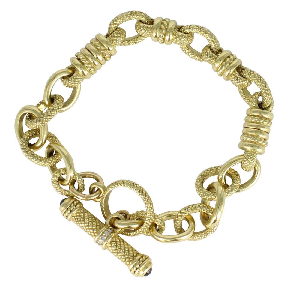 Pink sapphire bracelet yellow gold Clearance