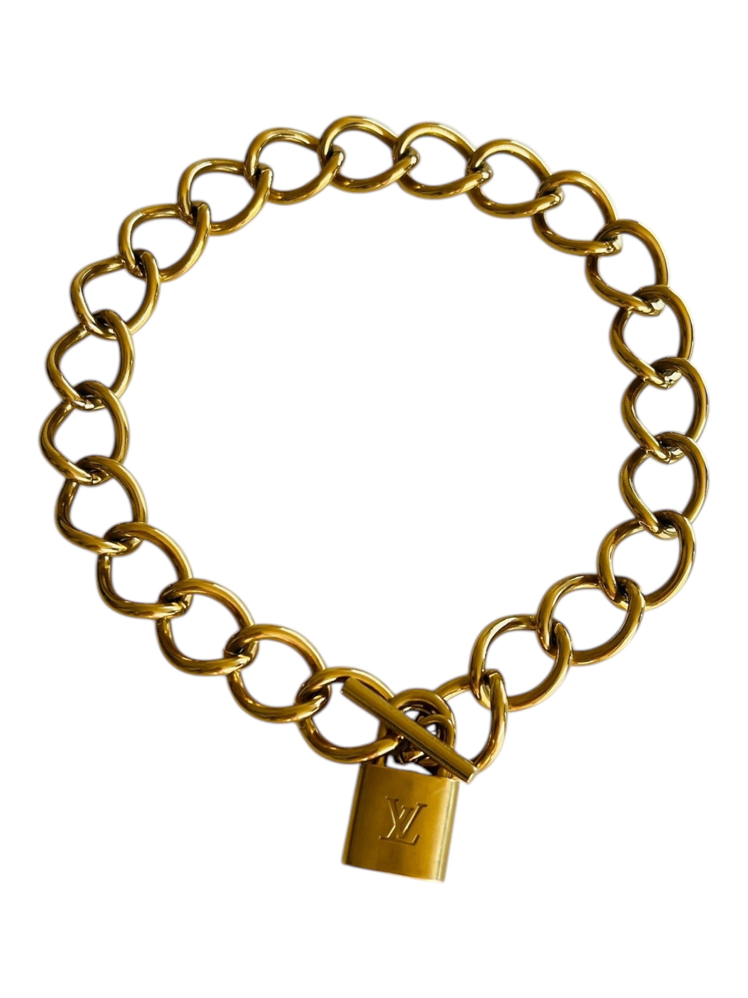 Women's Toggle Chain Choker Chunky Heavy Statement Necklace W/ LV Lock Key For Sale