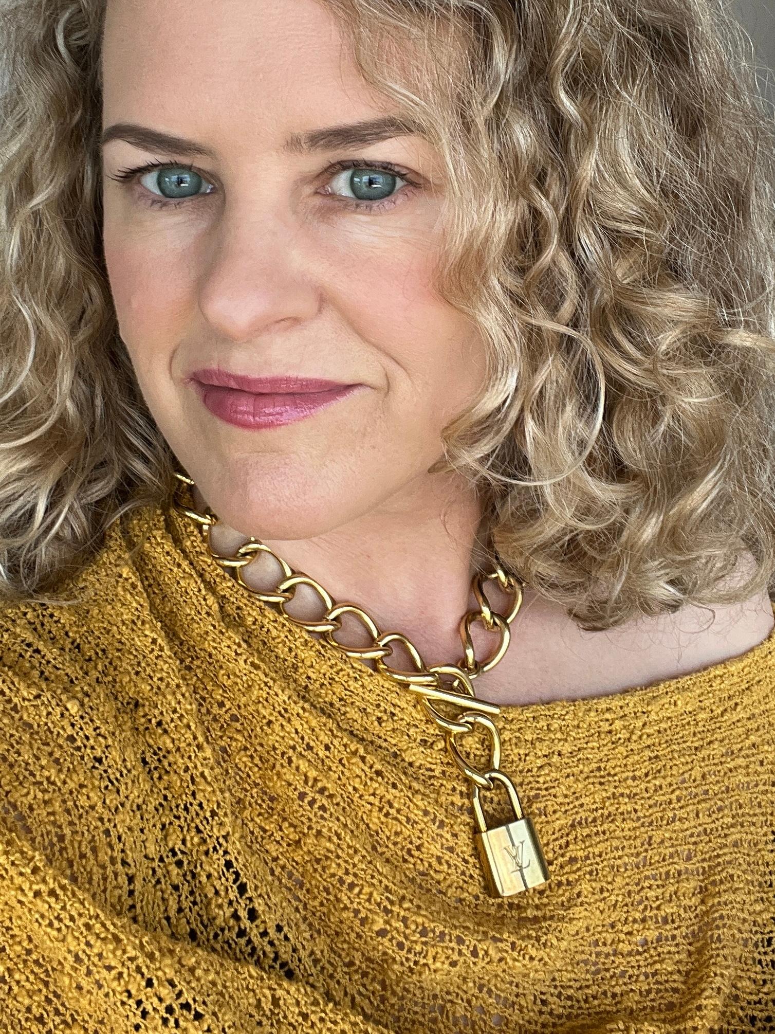 Toggle Chain Choker Chunky Heavy Statement Necklace W/ LV Lock Key For Sale 2
