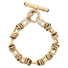 Toggle Link Bracelet 24.04 Grams 14 Karat Yellow Gold 