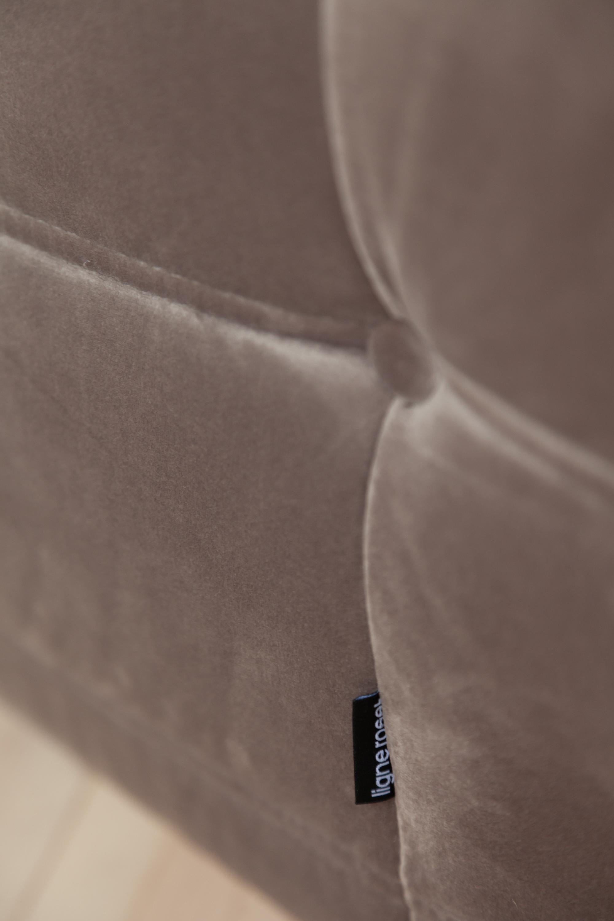 Togo 2-Seat Sofa in Pinkish- Grey Velvet by Michel Ducaroy for Ligne Roset For Sale 6