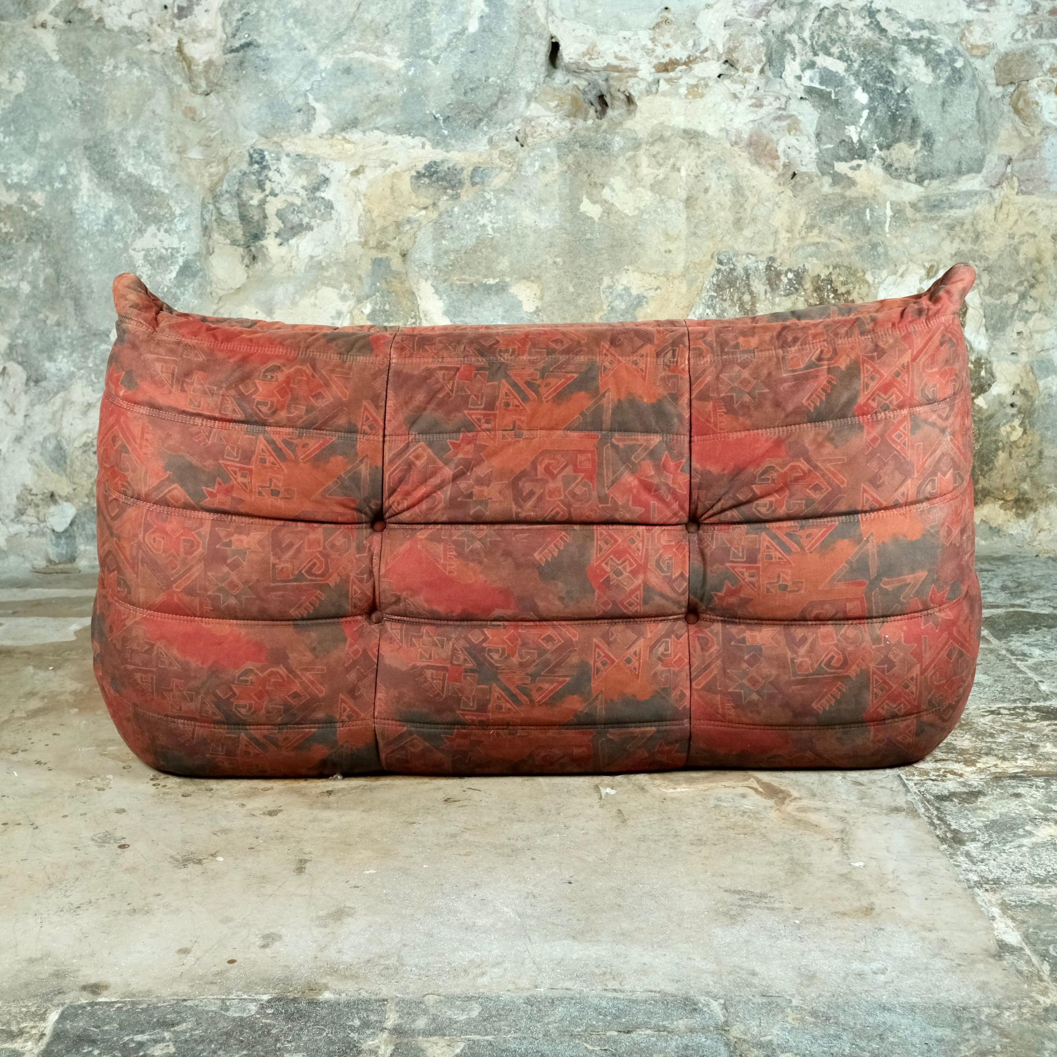 Fabric Togo 2-seats by Michel Ducaroy for Ligne Roset, made in France, 1980s