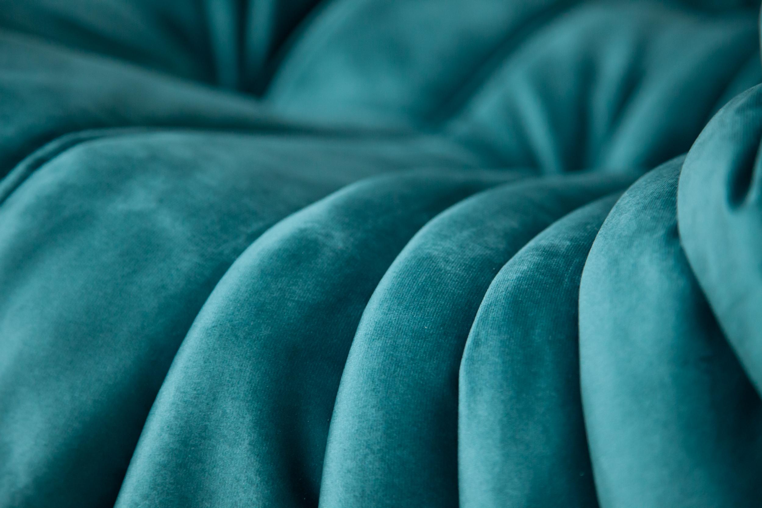 Togo 3-Seat Sofa in Blue-Green Velvet by Michel Ducaroy for Ligne Roset For Sale 3