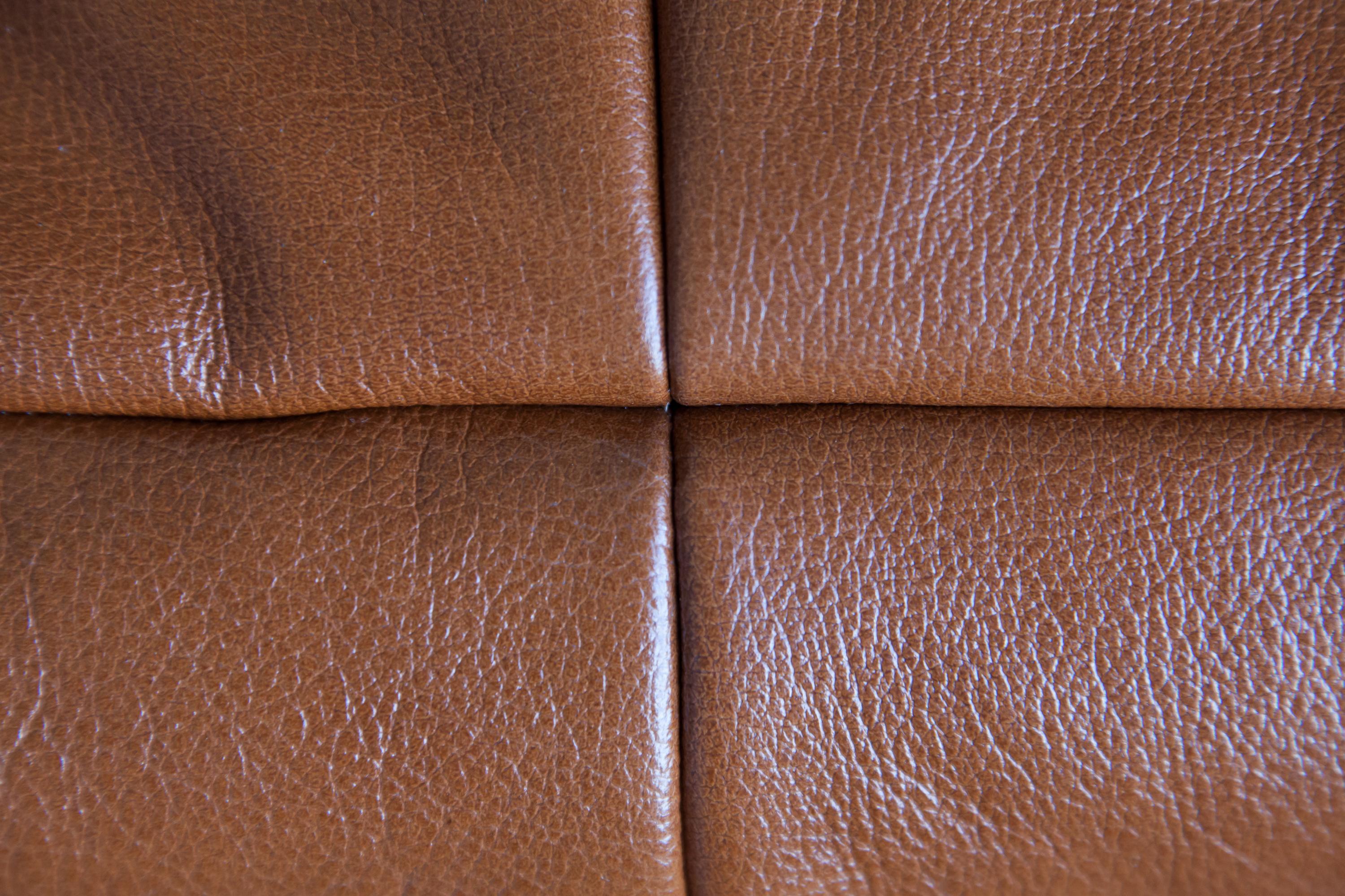 Togo 3-Seat Sofa in Whiskey Leather by Michel Ducaroy for Ligne Roset For Sale 9