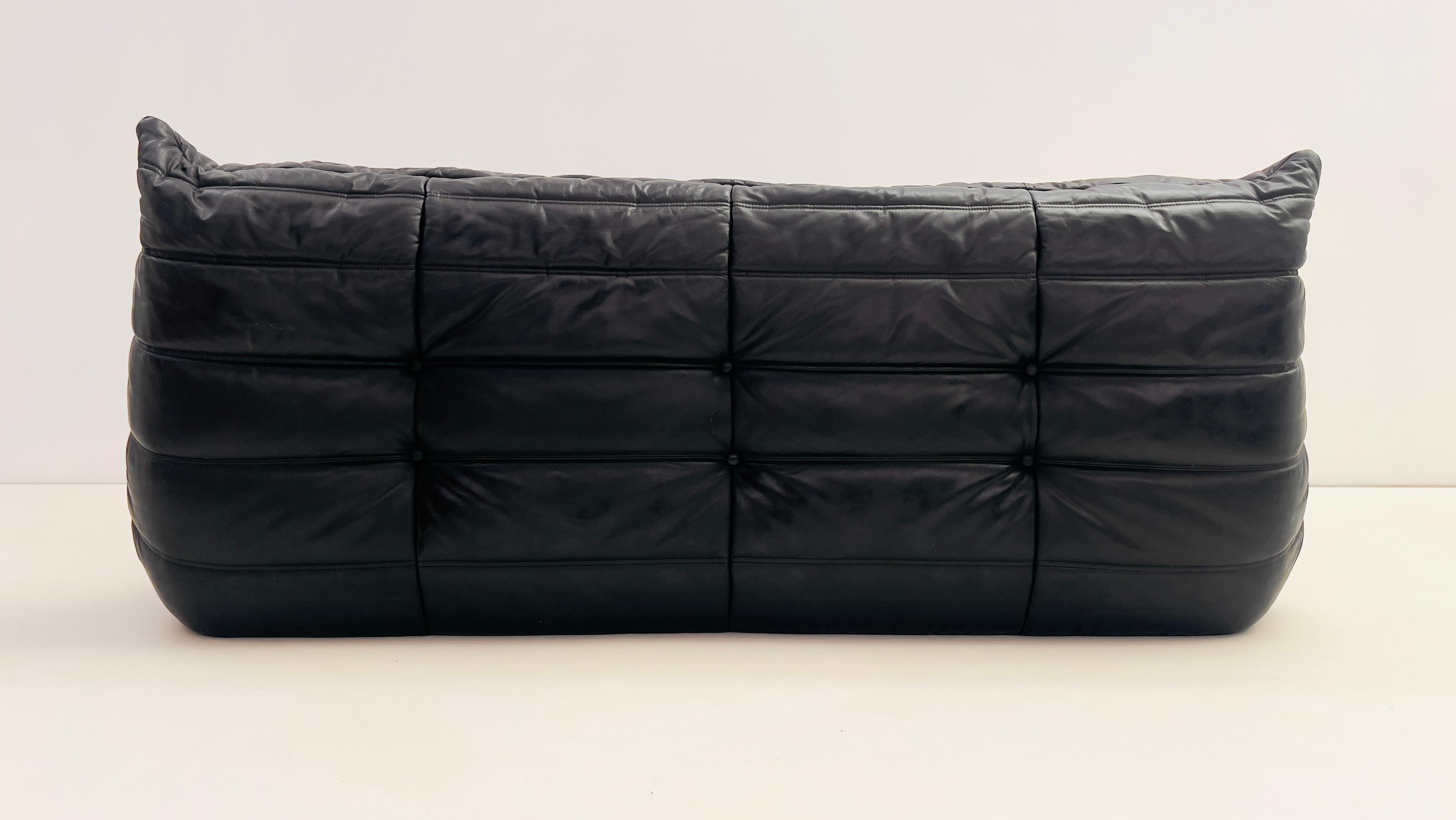 'Togo'  3 seater sofa by Michel Ducaroy for Ligne Roset (Leder) im Angebot
