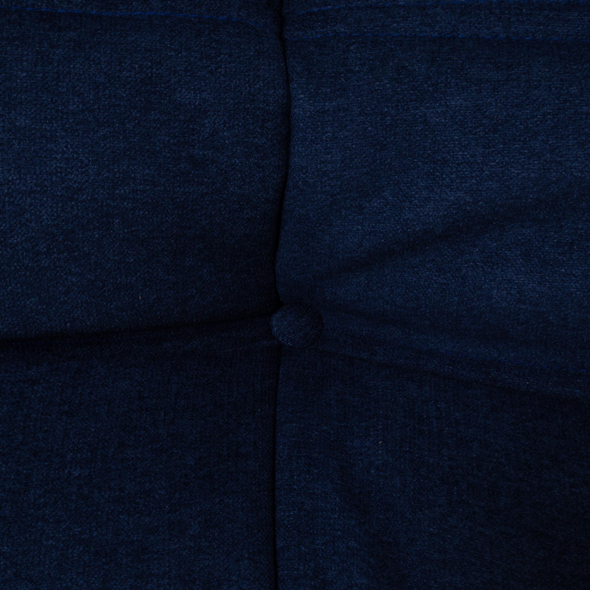 Togo Blue Modular Sofa by Michel Ducaroy for Ligne Roset, Set of 3 4