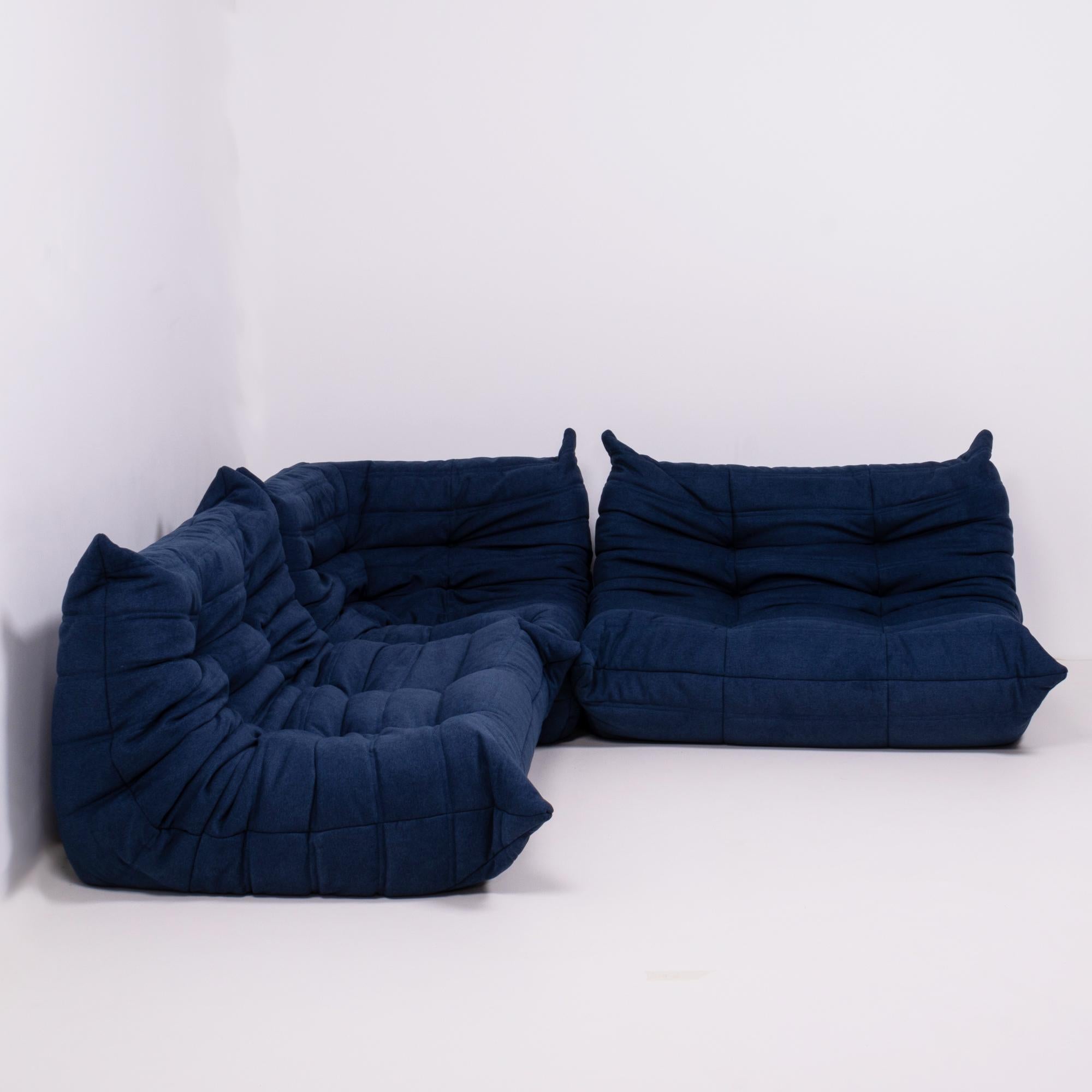 The iconic Togo sofa, originally designed by Michel Ducaroy for Ligne Roset in 1973, has become a design Classic. 

This three-piece modular set is incredibly versatile and can be configured into one large corner sofa or split for a multitude of