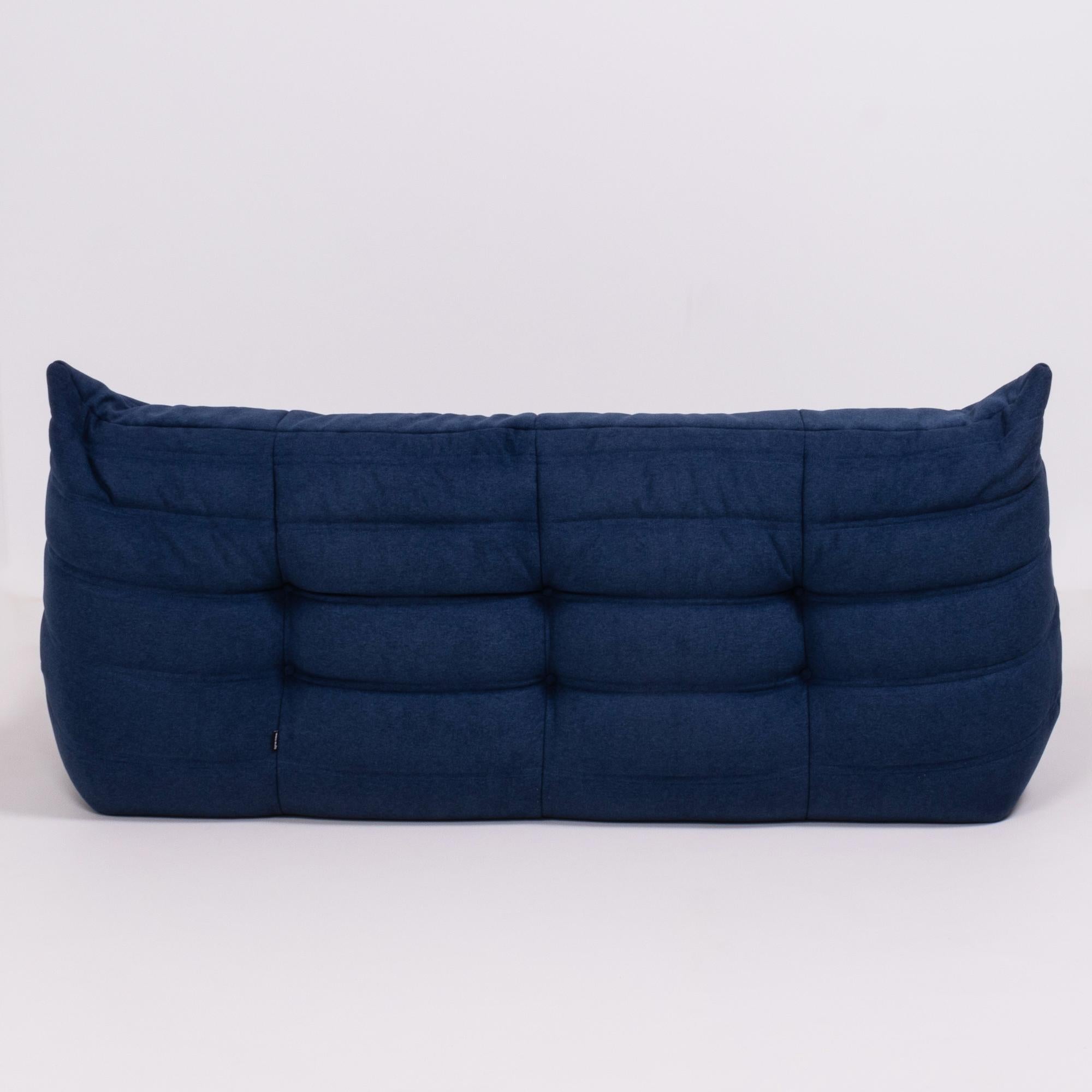 Late 20th Century Togo Blue Modular Sofa by Michel Ducaroy for Ligne Roset, Set of 3