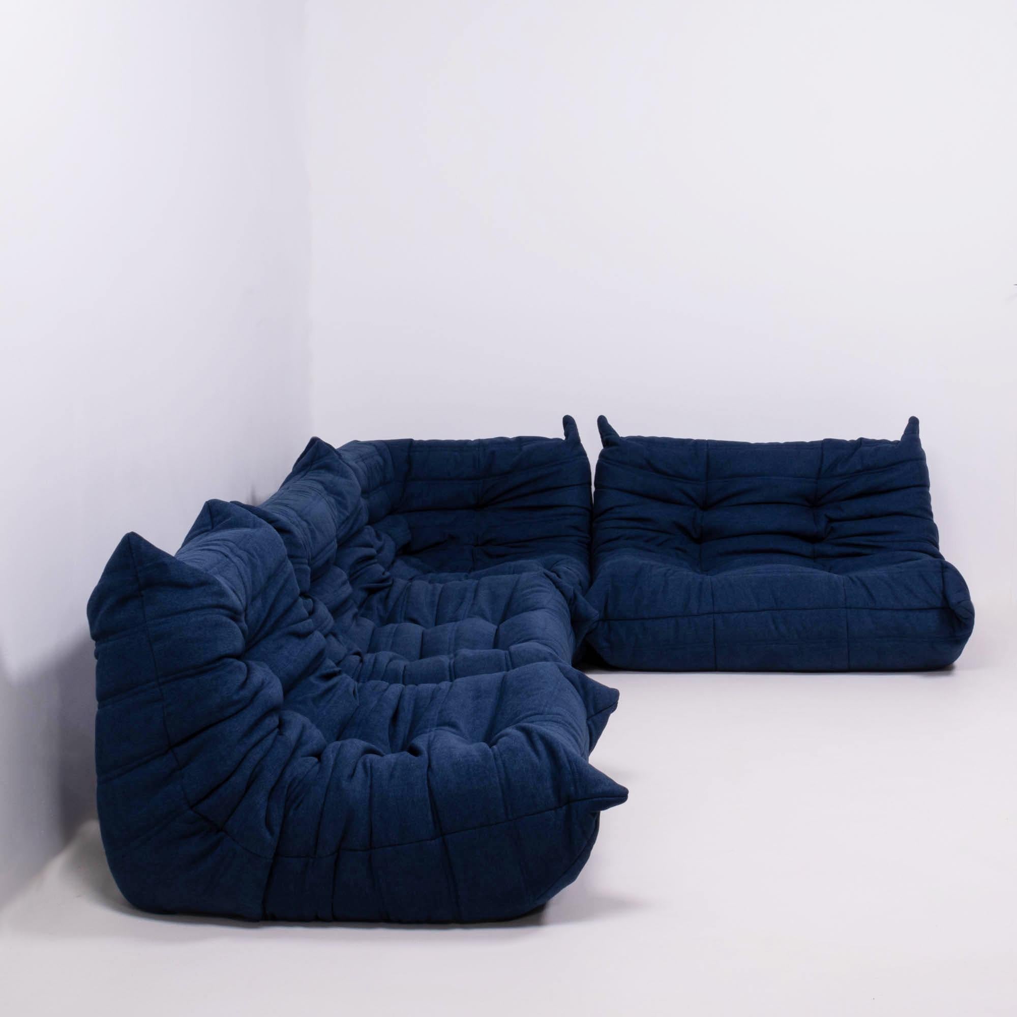 The iconic Togo sofa, originally designed by Michel Ducaroy for Ligne Roset in 1973, has become a design Classic. 

This four piece modular set is incredibly versatile and can be configured into one large corner sofa or split for a multitude of