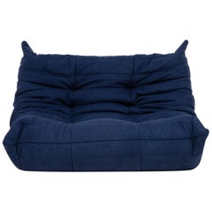 Mid Century Togo Blue 2-seater Sofa by Michel Ducaroy for Ligne Roset