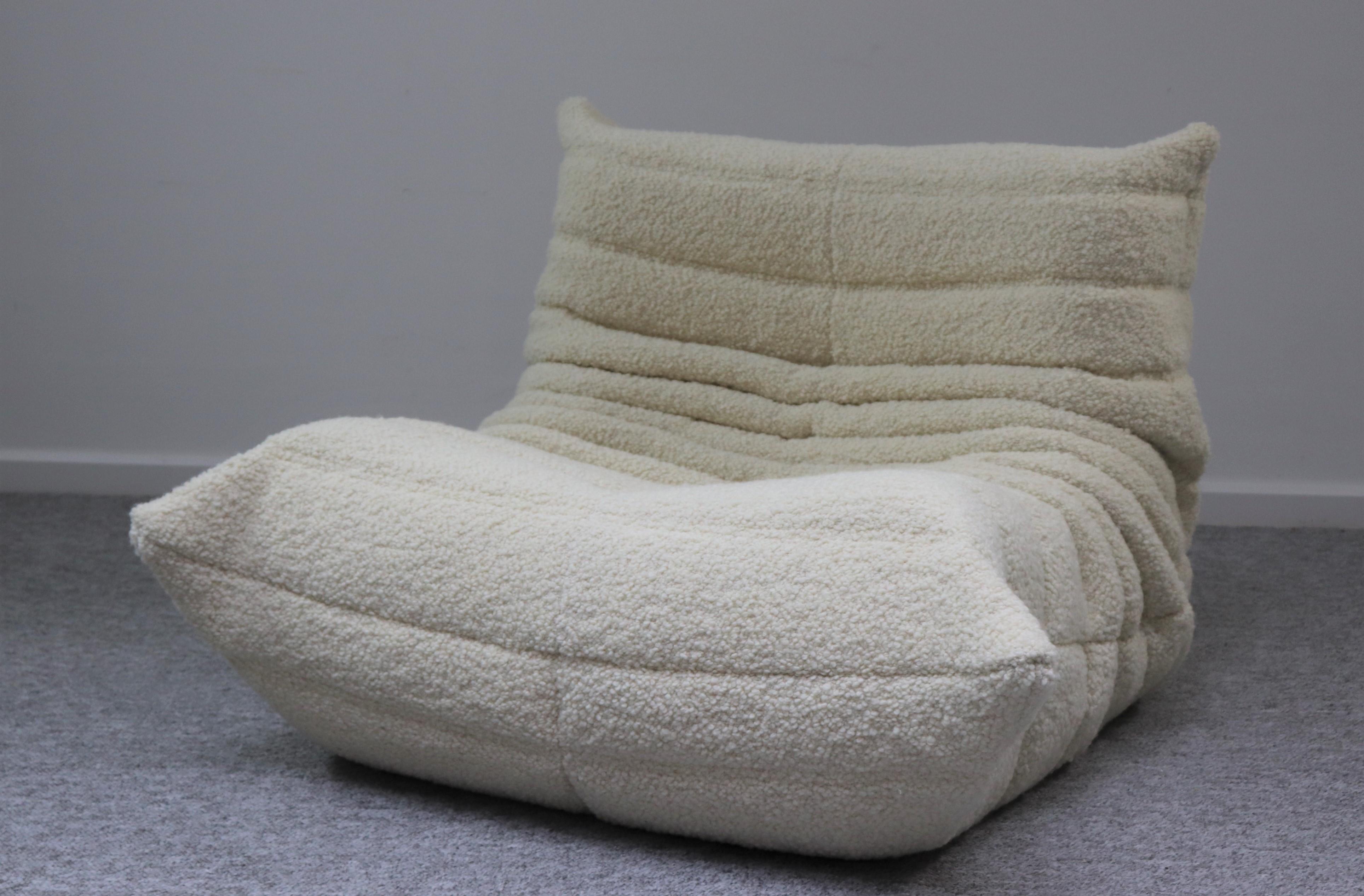 Contemporary Togo Bouclé Chair by Bonjour Ostende