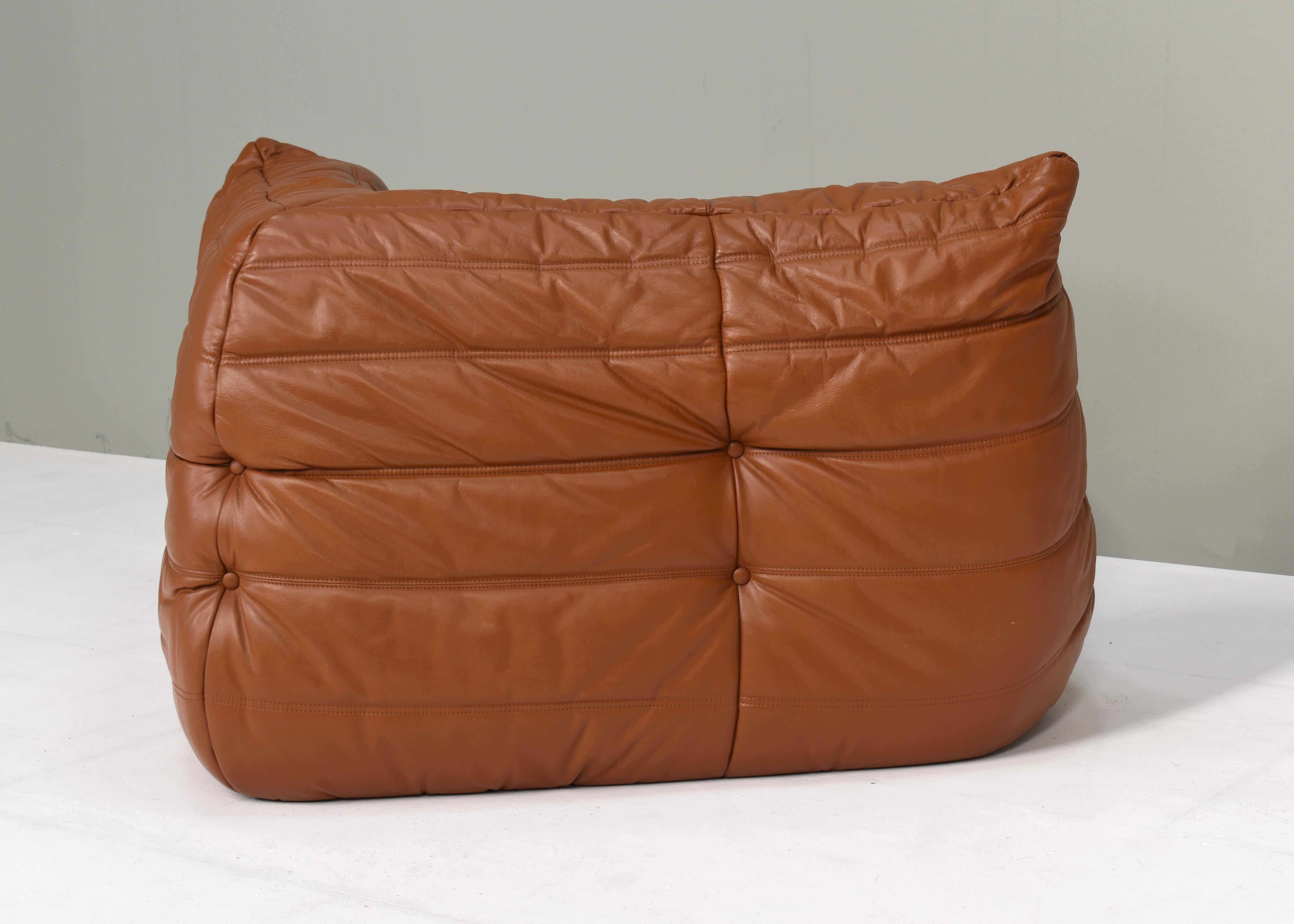 Togo Corner by Michel Ducaroy for Ligne Roset in Tan Leather France – circa 1970 1