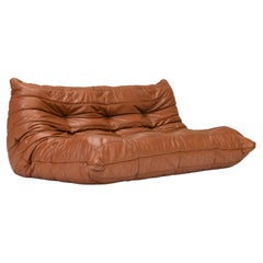 Used Togo Sofa by Michel Ducaroy for Ligne Roset in Tan Leather France, circa 1970