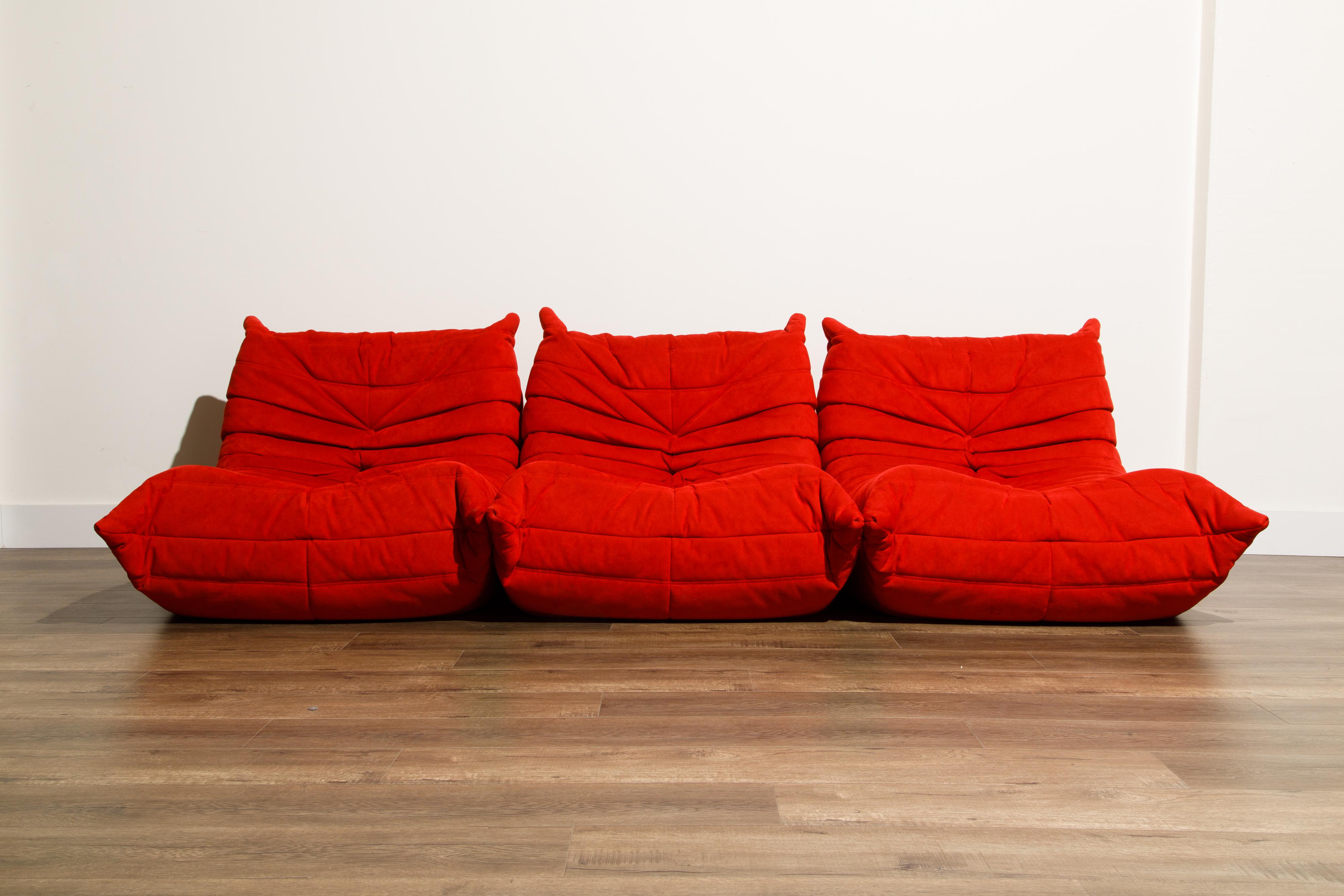 Contemporary 'Togo' Eight-Piece Sectional Sofa Set by Michel Ducaroy for Ligne Roset, Signed
