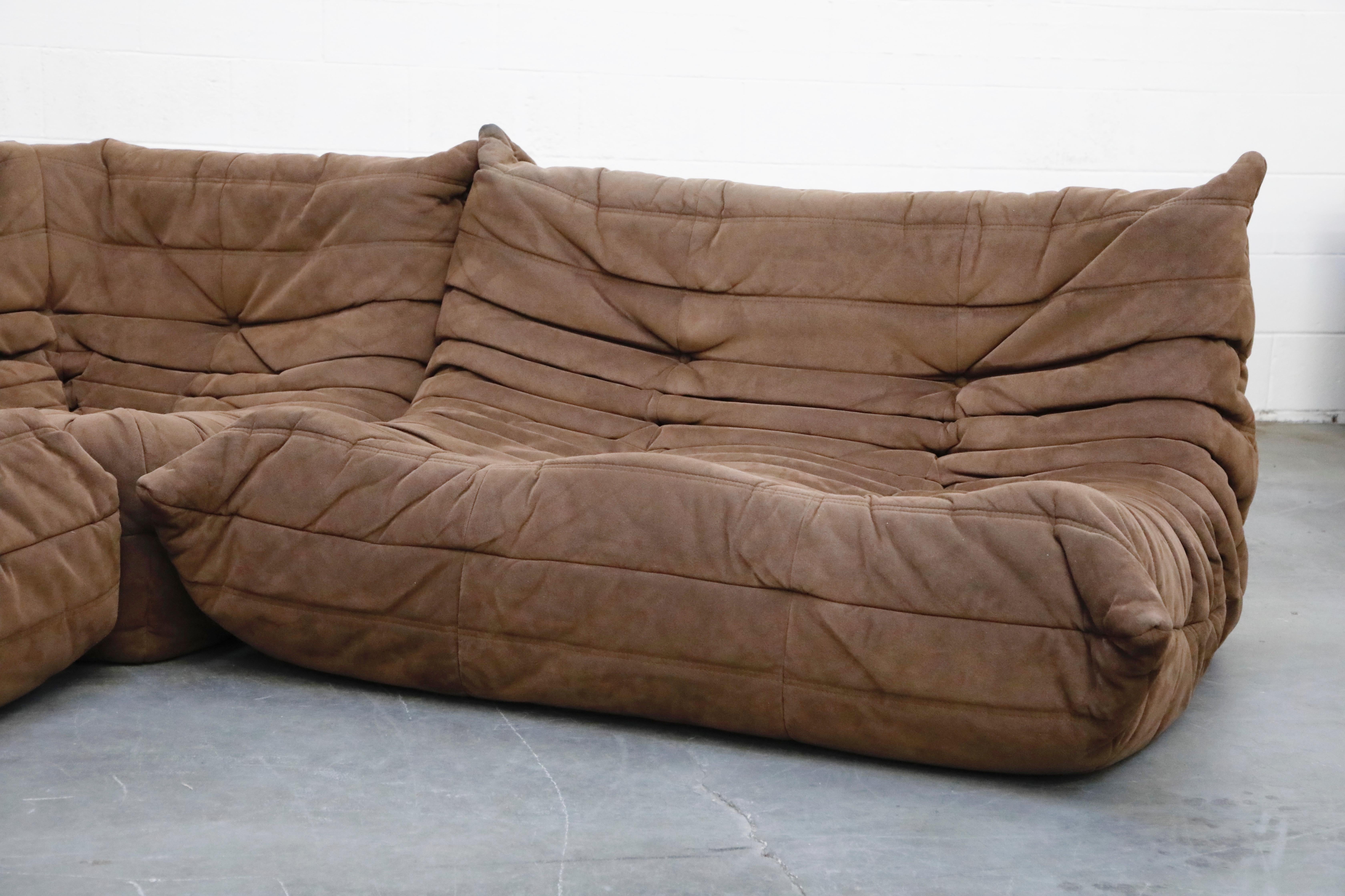 'Togo' Five-Piece Sectional Sofa Set by Michel Ducaroy for Ligne Roset, Signed 7