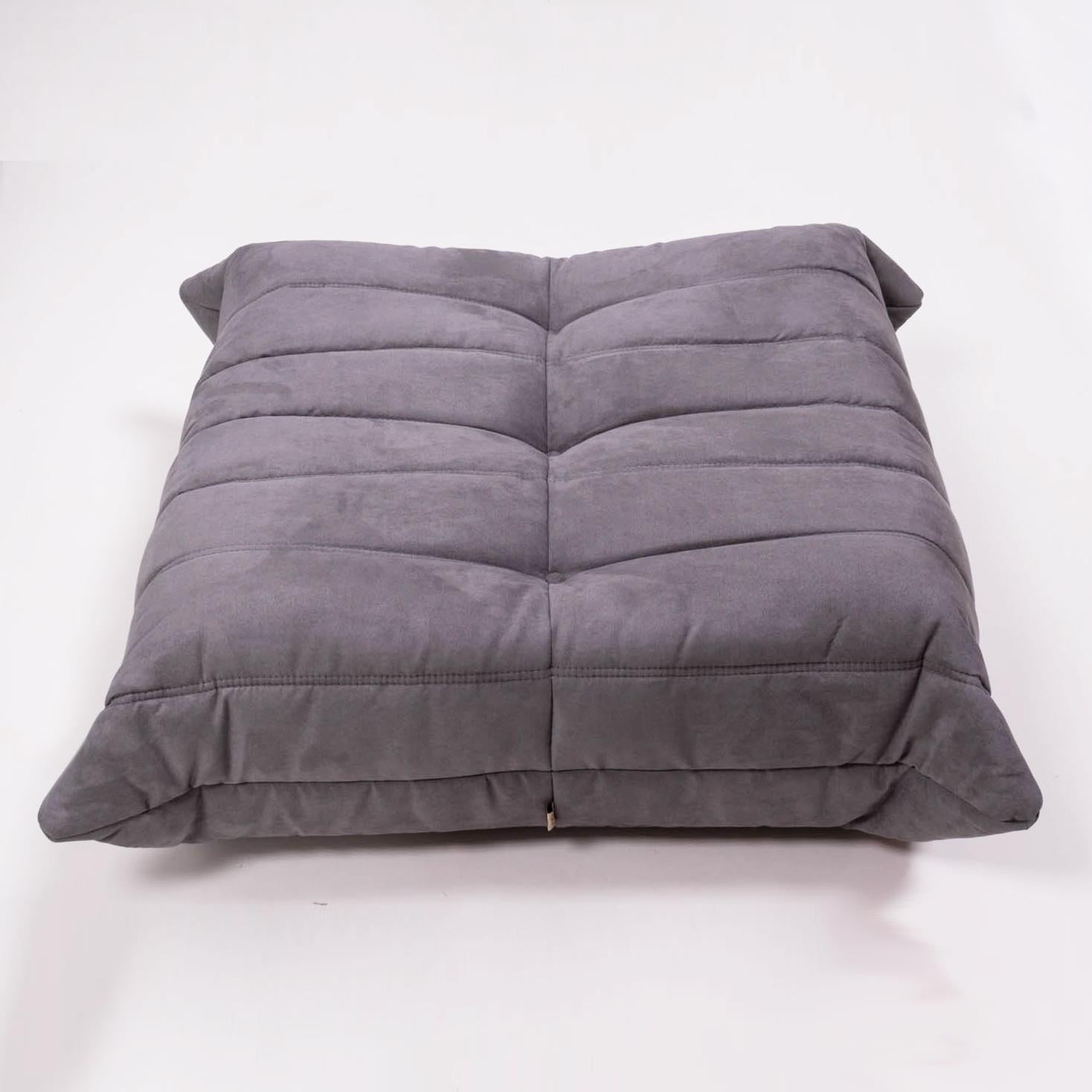 Togo Grey Modular Sofa and Footstool by Michel Ducaroy for Ligne Roset, Set of 5 4