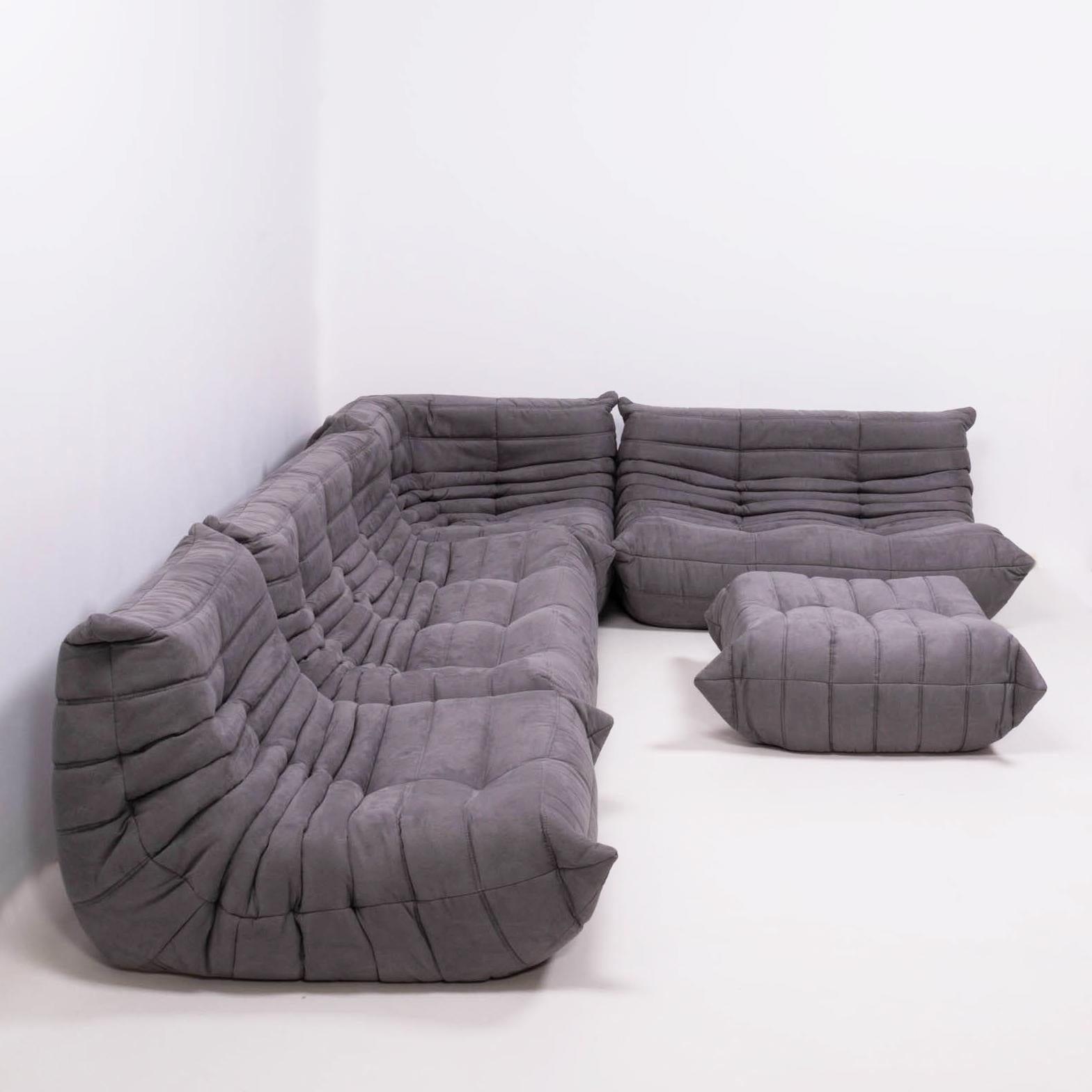 The iconic Togo sofa, originally designed by Michel Ducaroy for Ligne Roset in 1973 has become a design Classic.

This five piece modular set is incredibly versatile and can be configured into one large corner sofa or split for a multitude of