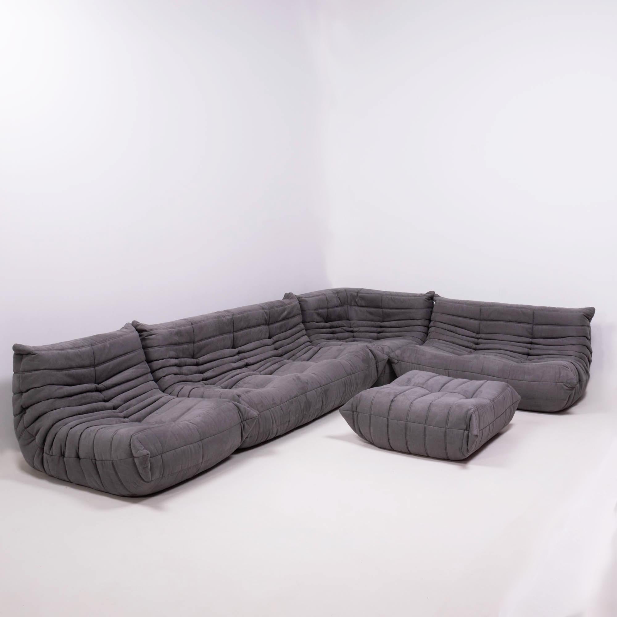 The iconic Togo sofa, originally designed by Michel Ducaroy for Ligne Roset in 1973 has become a design Classic.

This five piece modular set is incredibly versatile and can be configured into one large corner sofa or split for a multitude of