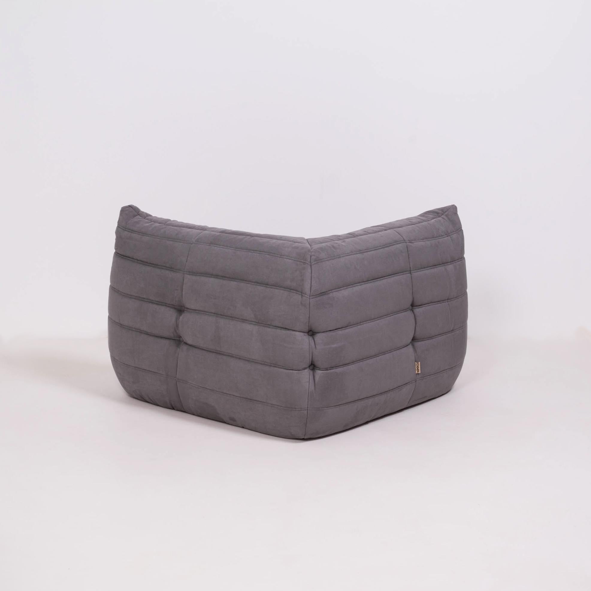 Fabric Togo Grey Modular Sofa by Michel Ducaroy for Ligne Roset, Set of 3