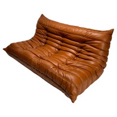 Togo Leather 3-seaters sofa by Michel Ducaroy for Ligne Roset
