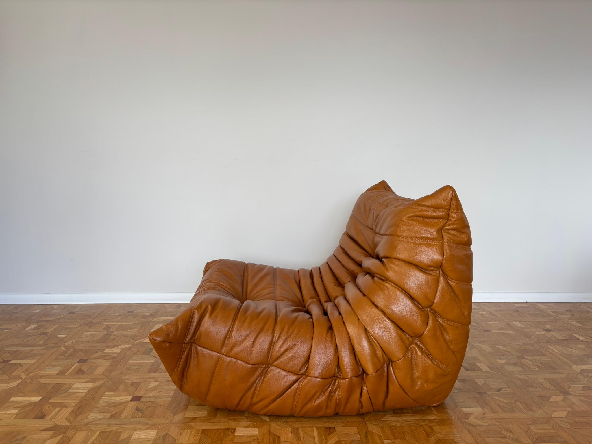 Togo Leather Lounge Chair by Michel Ducaroy for Ligne Roset For Sale 5
