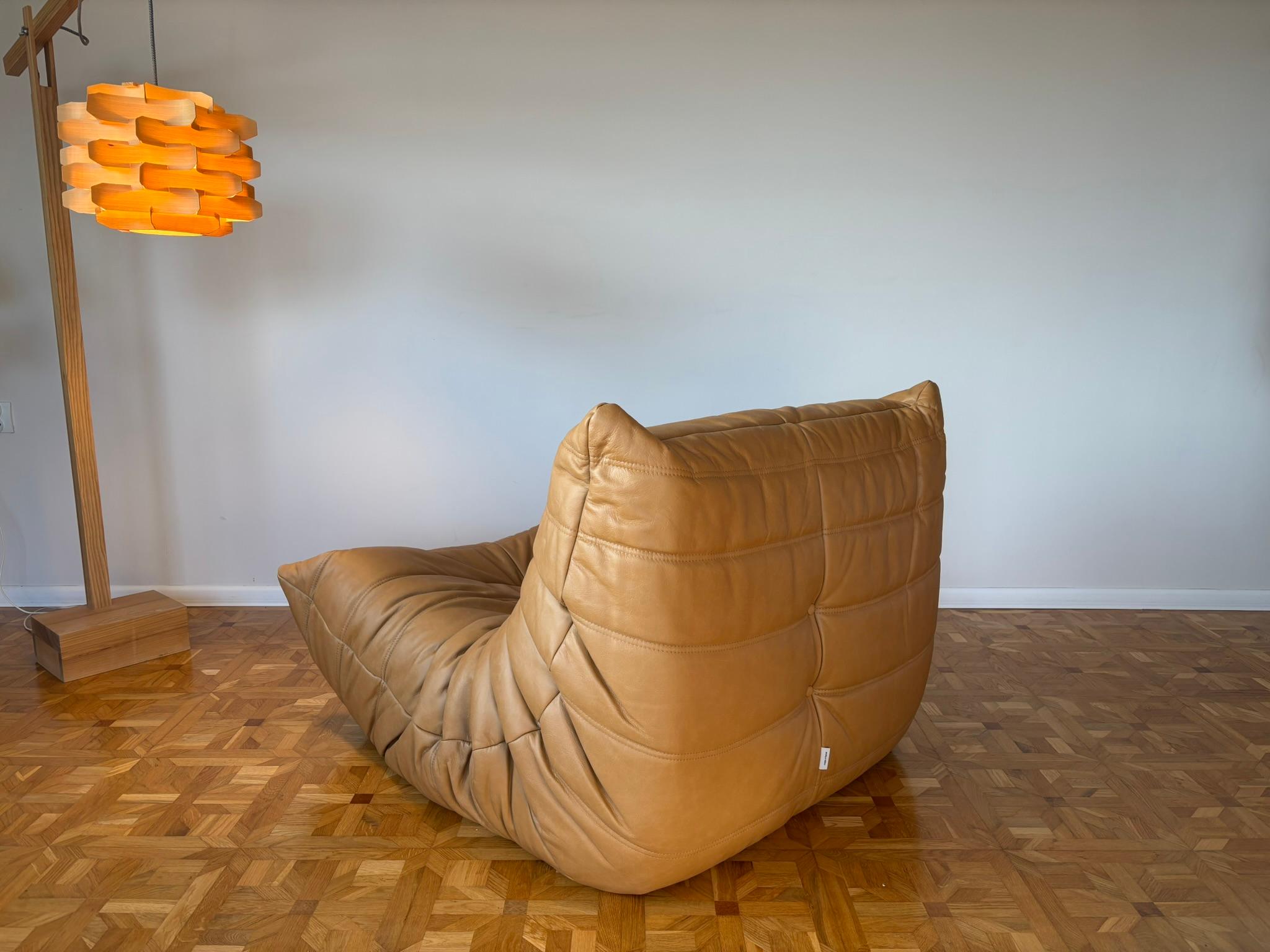 Togo Leder-Loungesessel von Michel Ducaroy für Ligne Roset (Französisch) im Angebot