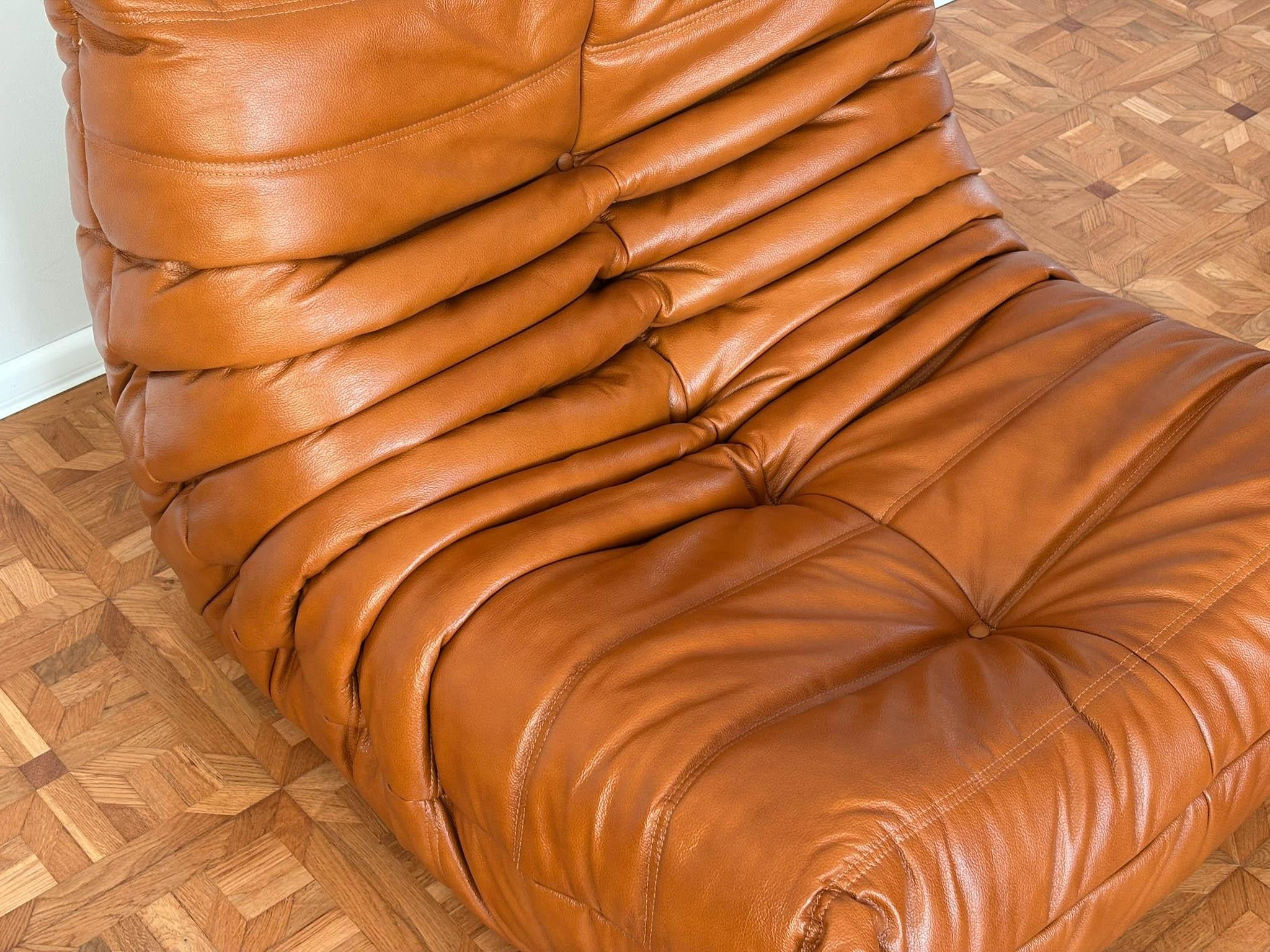 Togo Leather Lounge Chair by Michel Ducaroy for Ligne Roset For Sale 2