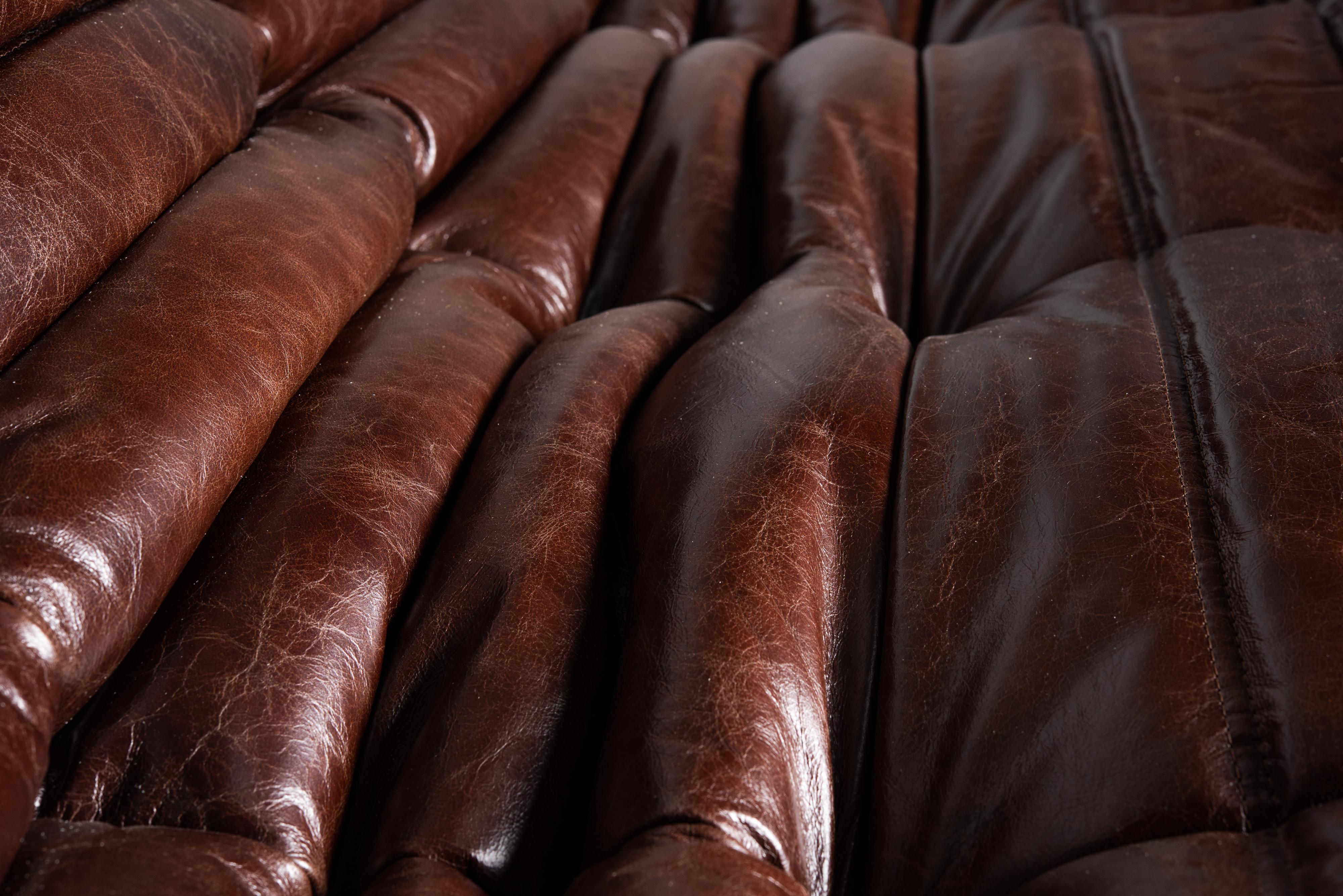 'Togo' Leather Loveseat by Michel Ducaroy for Ligne Roset, Signed 9