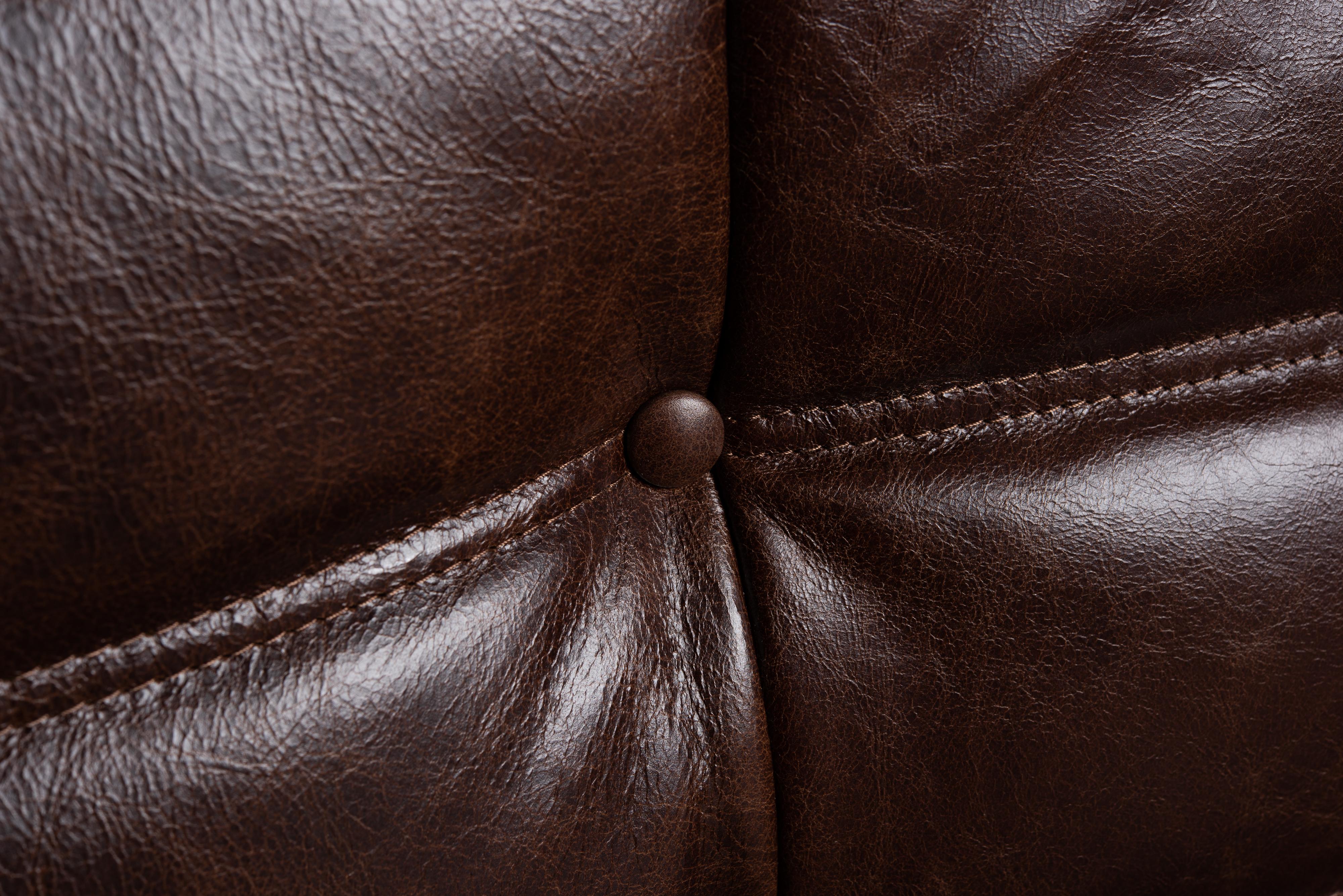'Togo' Leather Loveseat by Michel Ducaroy for Ligne Roset, Signed 11
