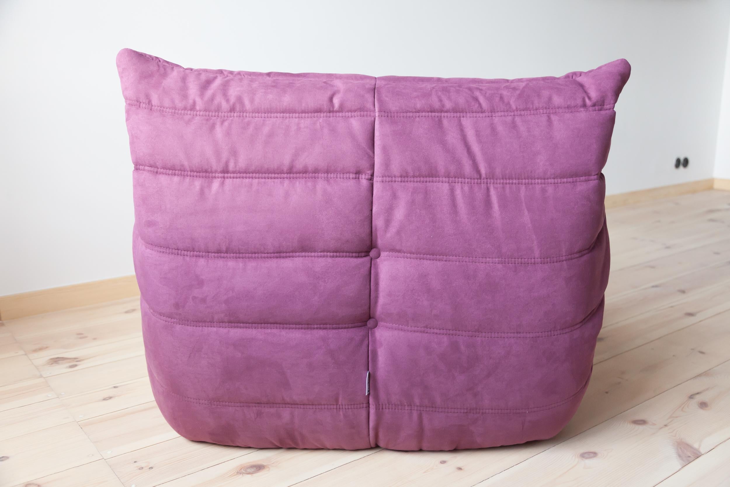 Fin du 20e siècle Chaise longue Togo en microfibre aubergine/violet de Michel Ducaroy, Ligne Roset en vente