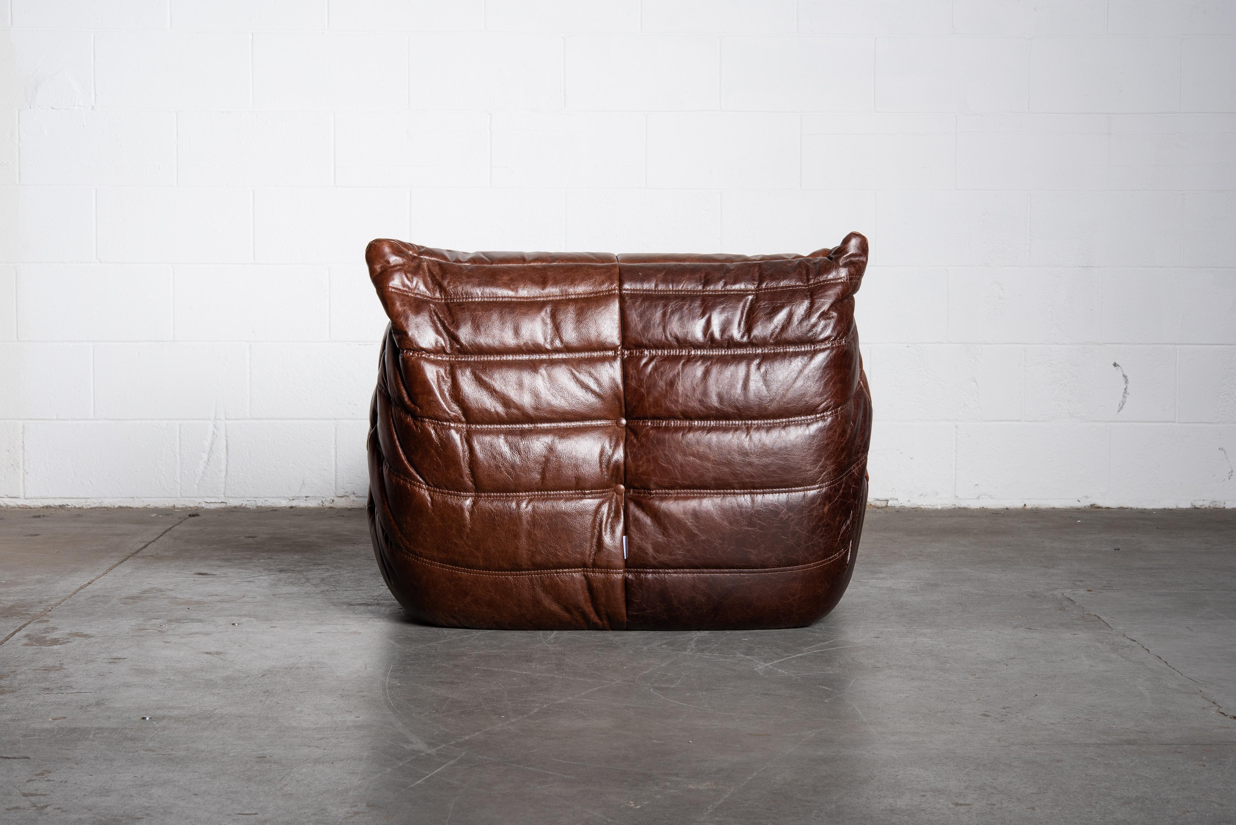 'Togo' Lounge Chair and Ottoman by Michel Ducaroy for Ligne Roset, Signed 2