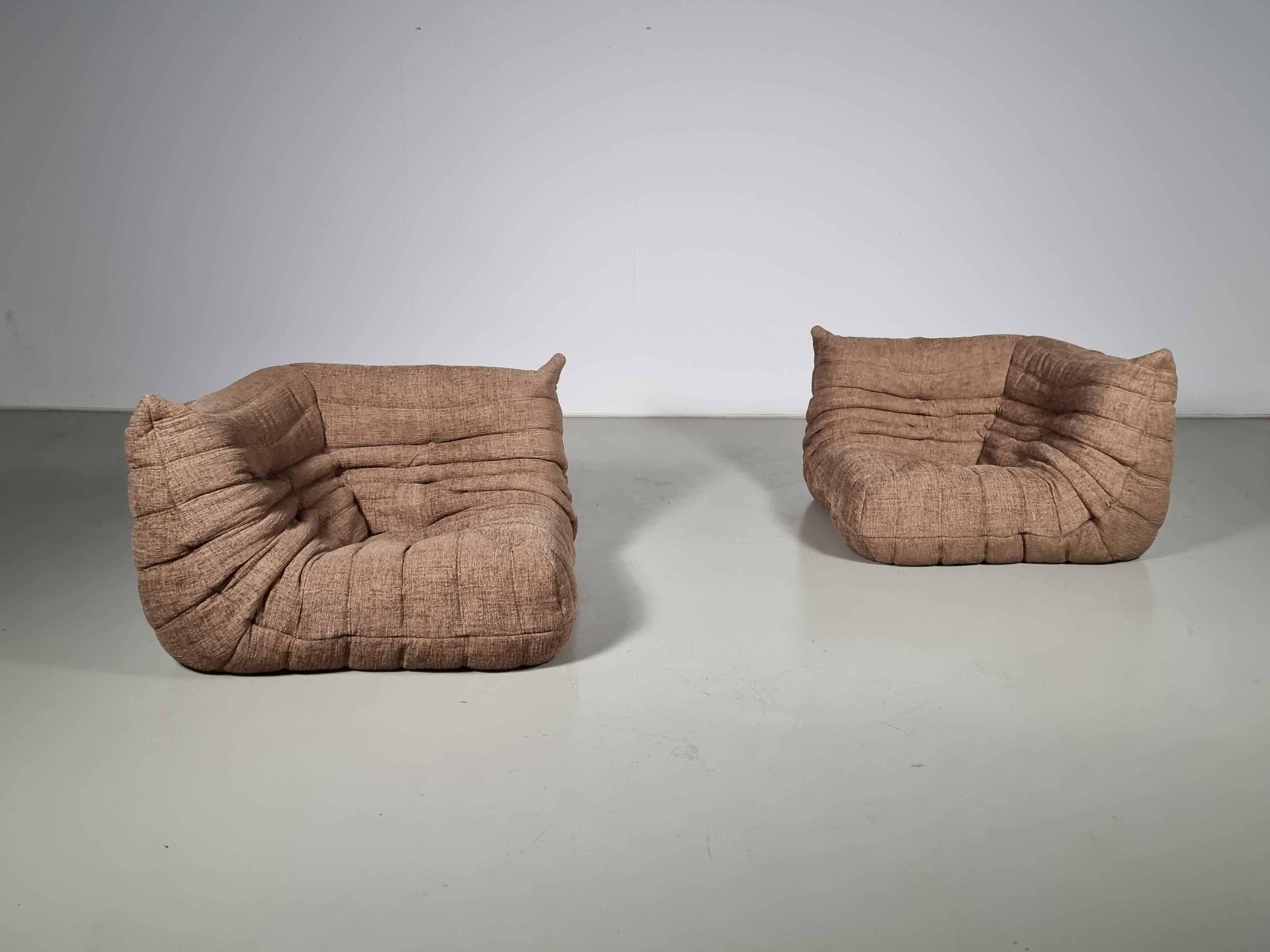 Late 20th Century Togo Lounge Chairs by Michel Ducaroy for Ligne Roset, circa 1970s For Sale