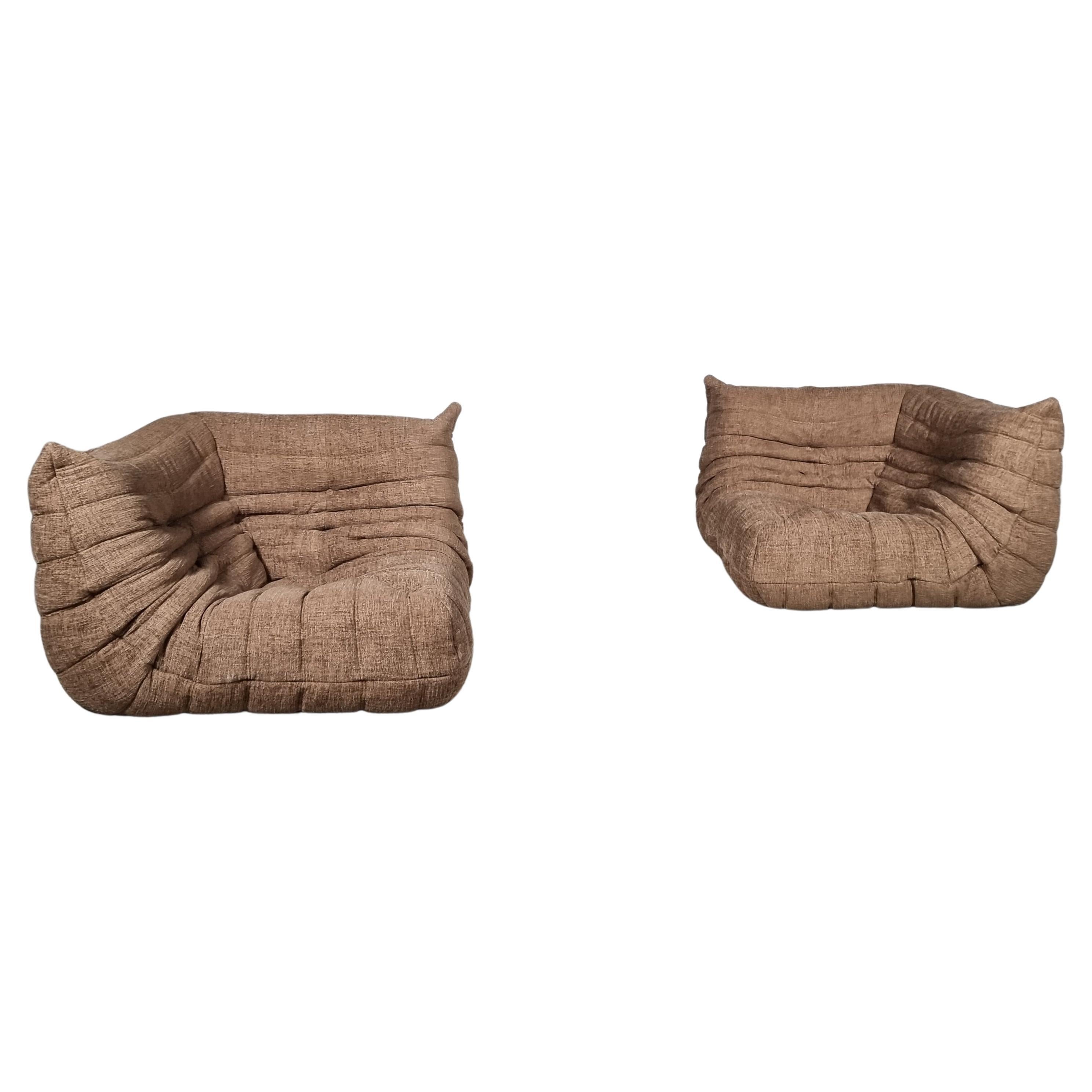 Togo Lounge Chairs by Michel Ducaroy for Ligne Roset, circa 1970s For Sale